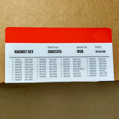 Overhaul Lower Gasket Kit 3802375 For 4BT Engines 